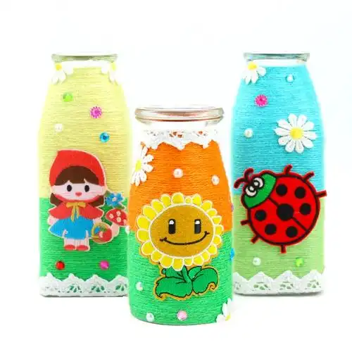 瓶子diy材料包废物利用手工制作花盆变废为宝小学生创意麻绳花瓶