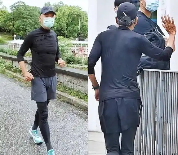 66岁周润发街头跑步被偶遇,两鬓斑白显憔悴,身材却不输小鲜肉_一身