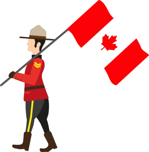 加拿大国旗简笔画带颜色