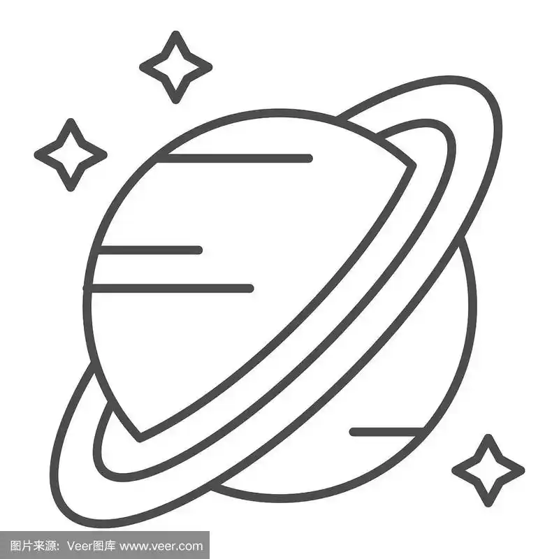 土星细线图标行星