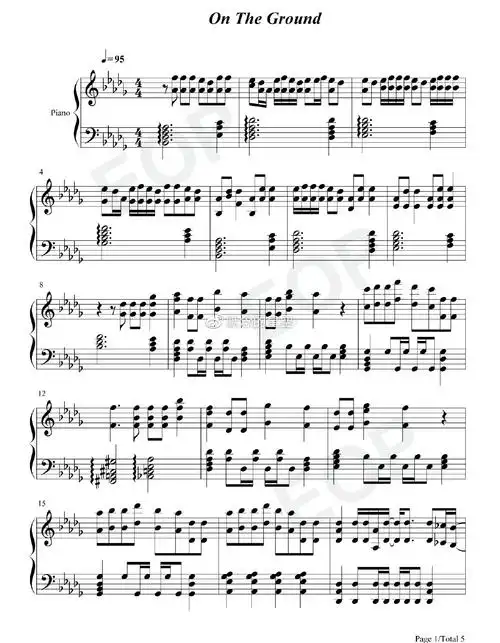 钢琴谱双手简谱双版本rosé朴彩英ontheground