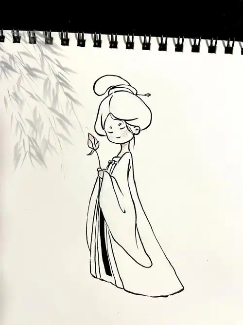 敲美古风人物手绘简笔画简单易上手