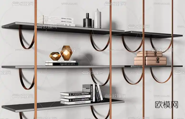 现代个性金属书籍吊柜3d模型