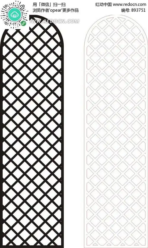 黑色中式网格图案窗格镂空花纹