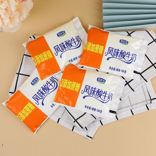 君乐宝酸牛奶袋装100g脱脂全无糖酸简醇蔗糖牛乳酸奶