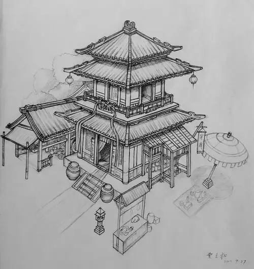 很值得画的素材古建筑