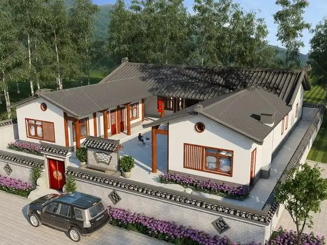 农村小型四合院效果图