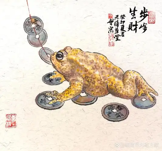 步步生财 金蟾,见之大吉.