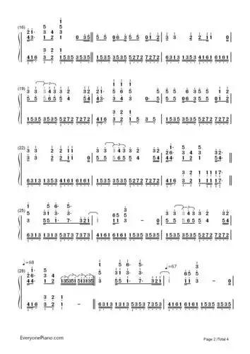 let it be-理查德克莱德曼双手简谱预览2