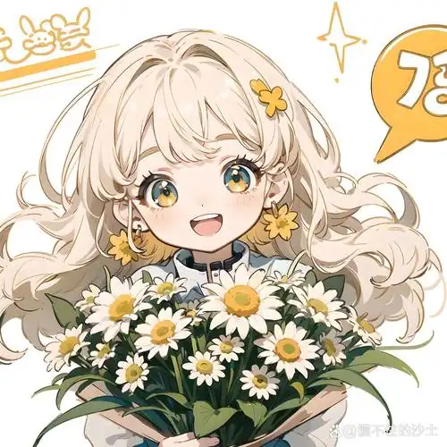 可爱女生头像抱花系列之小雏菊