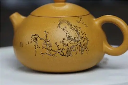 许俊紫砂壶作品 黄金段泥西施壶 230cc 国家级工艺美术师 许俊紫砂壶