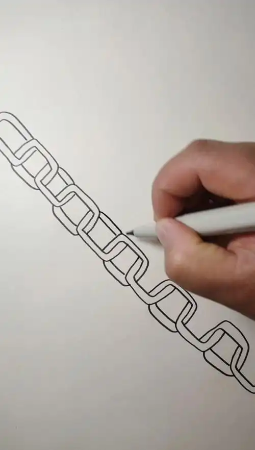 简笔画#一看就会的铁链画法,你学会了吗-度小视