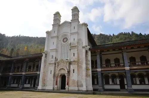 12地震后白鹿镇重建的领报修院图片044,四川省旅游景点,风景名胜 - 蚂