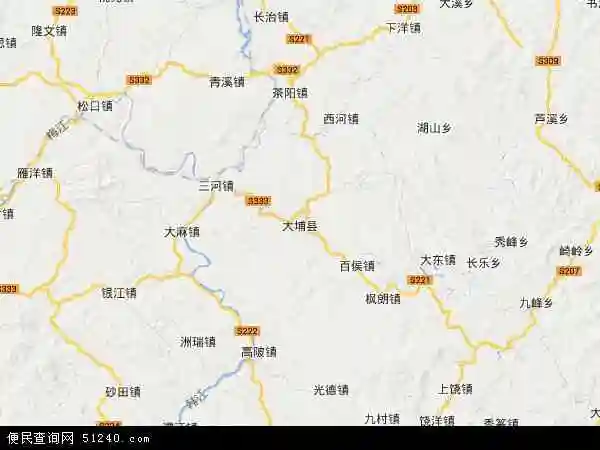 中国广东省梅州市大埔县地图(卫星地图)