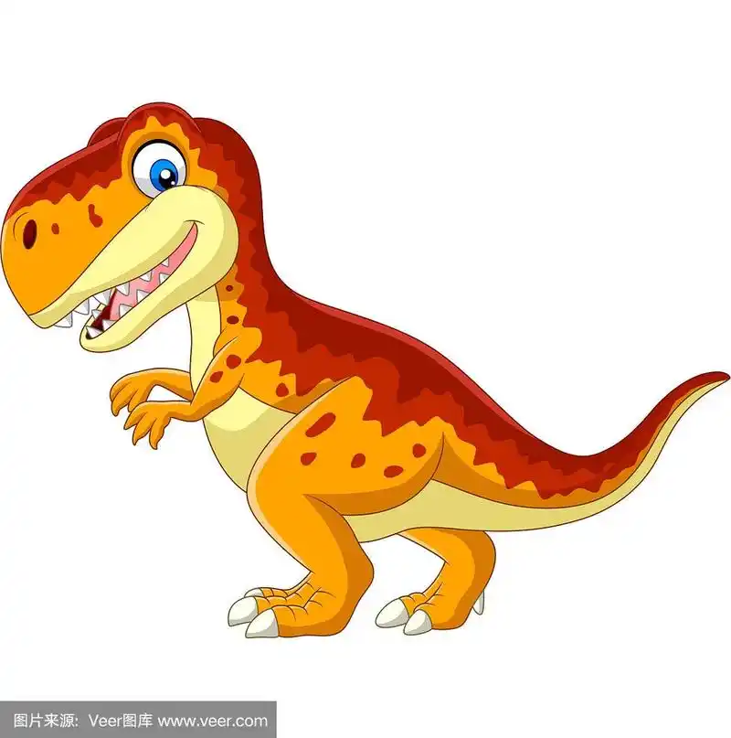 卡通霸王龙孤立在白色背景
