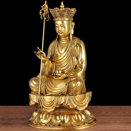 全铜地供奉中式寺庙佛堂家用铜像王菩萨菩萨地藏摆件