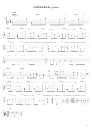 新闻联播片尾曲吉他谱(gtp谱,指弹,独奏)_成磊(木头)