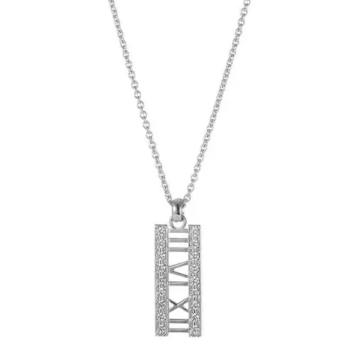 tiffany & co.(蒂芙尼) #18k白金atlas系列罗马数字镶钻项链