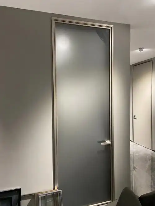 极简铝合金玻璃门卫生间门隔断门细节展示