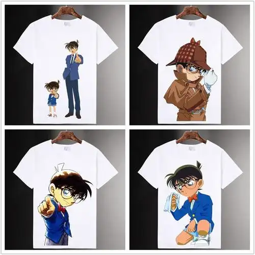 柯南短袖工藤新一卡通学生t恤夏季圆领男女半袖儿童装衣服5s8095斤