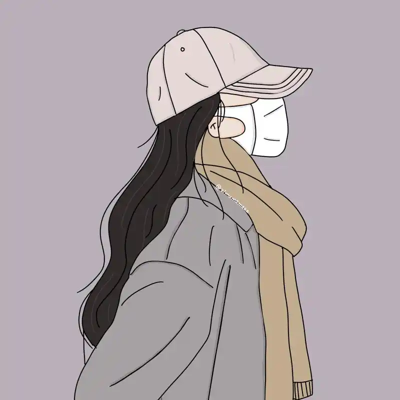 插画头像|戴帽子不露脸女生头       #   今日无文案