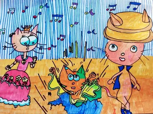 少儿书画作品-欢乐舞会/儿童书画作品欢乐舞会欣赏_中国少儿美术教育