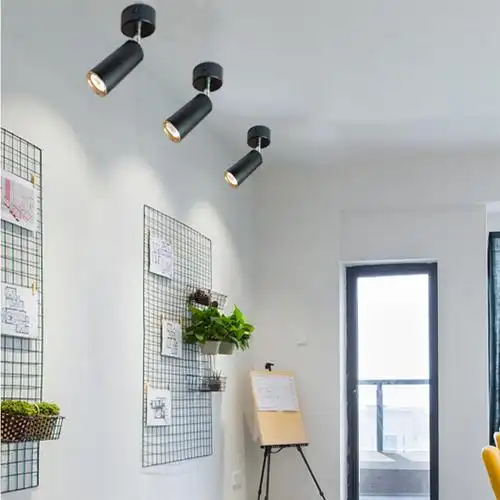 射灯明装可调角度单个家用吸顶轨道灯聚聚光射灯