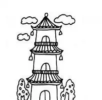 浩气长存建筑简笔画