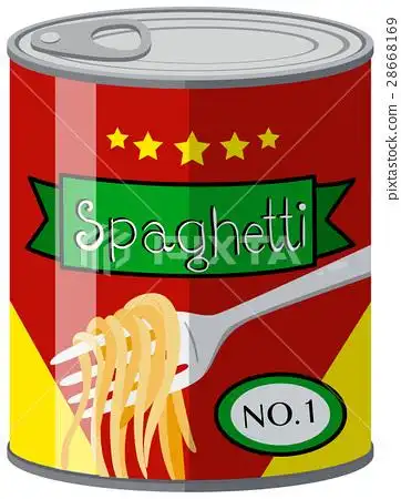 插图素材: canned food with spaghetti