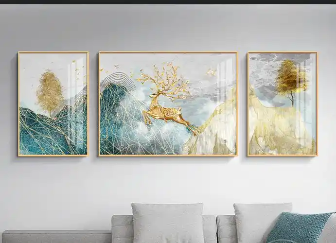 艾暮琳轻奢高档高端晶瓷画现代简约客厅北欧装饰画沙发背景墙画大气