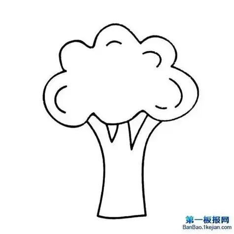 风吹树的 strong>简笔画 /strong>植物简笔画儿童简笔画风吹小树图片