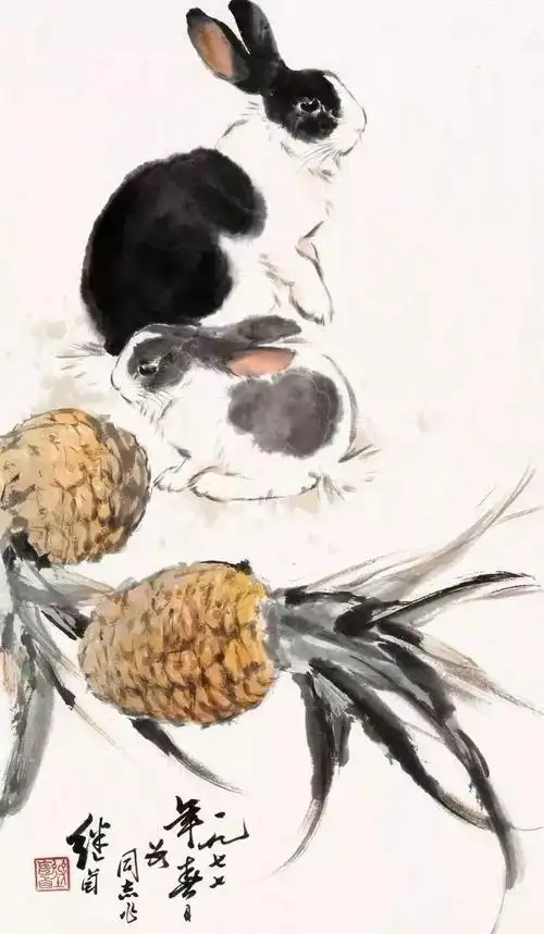 刘继卣画的人物仕女,花鸟走兽,多为工笔与写意相结合,在其绚丽多彩和