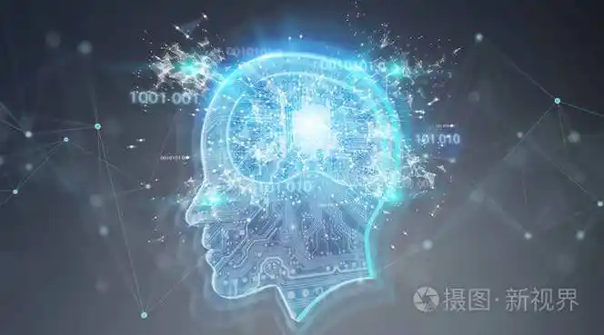 基于灰色背景3d 渲染的人工智能数字大脑