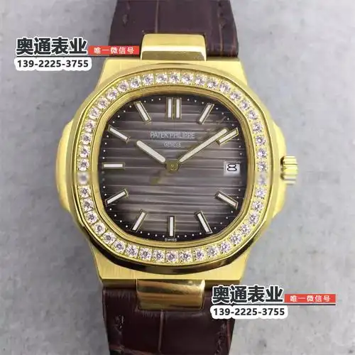 【hbbv6出品】百达翡丽鹦鹉螺方形黄金钻圈机械背透皮带男表