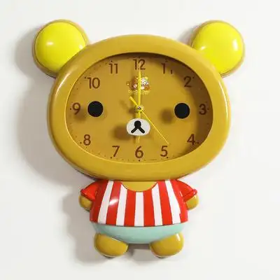 房间挂墙儿童挂钟客厅可爱超静音家用动物卧室个性创意卡通时钟表