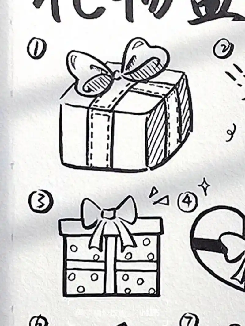 今日简笔画(18)98‖礼物97盒简笔画96 愉快的国庆假期结束啦