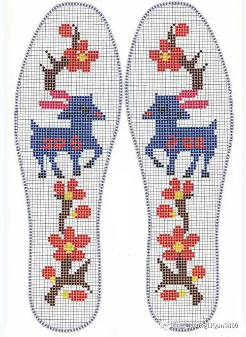 精美的十字绣鞋垫图纸(1)