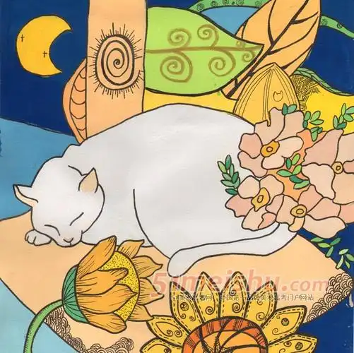 色彩装饰画学生作品01