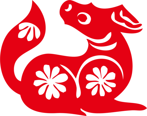 卡通小狗狗年传统节日红色小狗剪纸