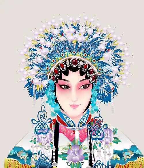 京剧《贵妃醉酒》矢量插画插图戏曲霸王别姬国风国潮