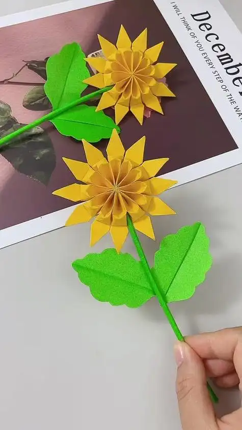 幼儿园折纸葵花 手工折纸大全-蒲城教育文学网