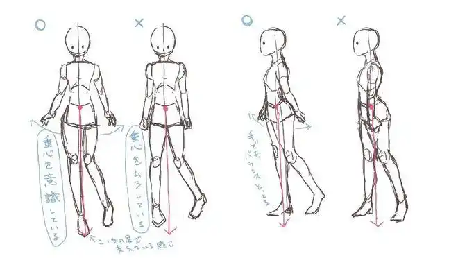 侧身站立姿势怎么画?动漫人物全身站立画法教学!