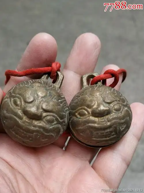 铜铃铛虎头铜铃一对