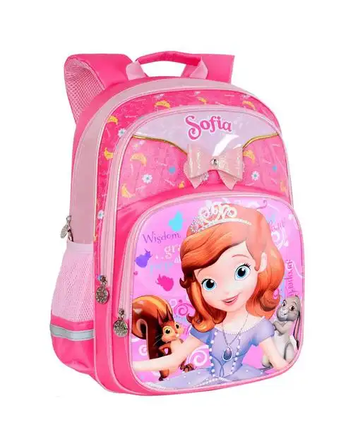 儿童用品专场迪士尼女童粉色苏菲亚蝴蝶结高档减压书包sm112651_唯品