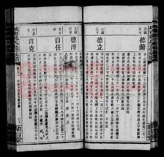 龙氏族谱32卷首5卷第2本