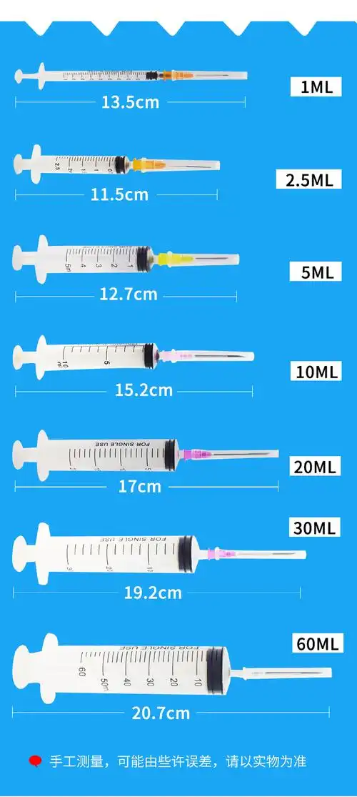 注射器一次性兽用针管一毫升注射器注射针兽医注射器塑料针头药筒 2.