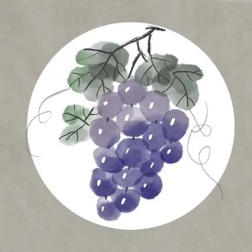 葡萄水墨画