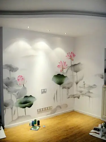 电视背景墙绘实例|插画|商业插画|西安学校商场墙绘 - 原创作品