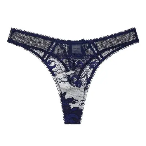 性感无痕内裤蕾丝丁字裤女诱惑女士大码低腰网纱透明诱惑透明漏毛