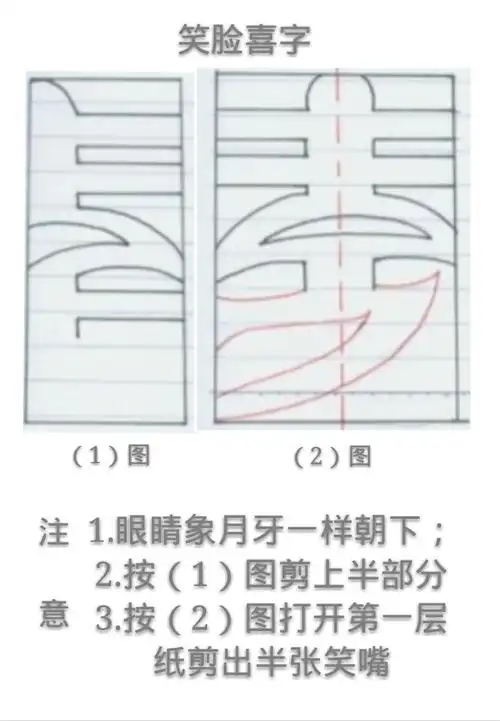 上口要小于下口; 四双囍两刀剪法 步骤与要求 (一)竖折 (二)横折 视频